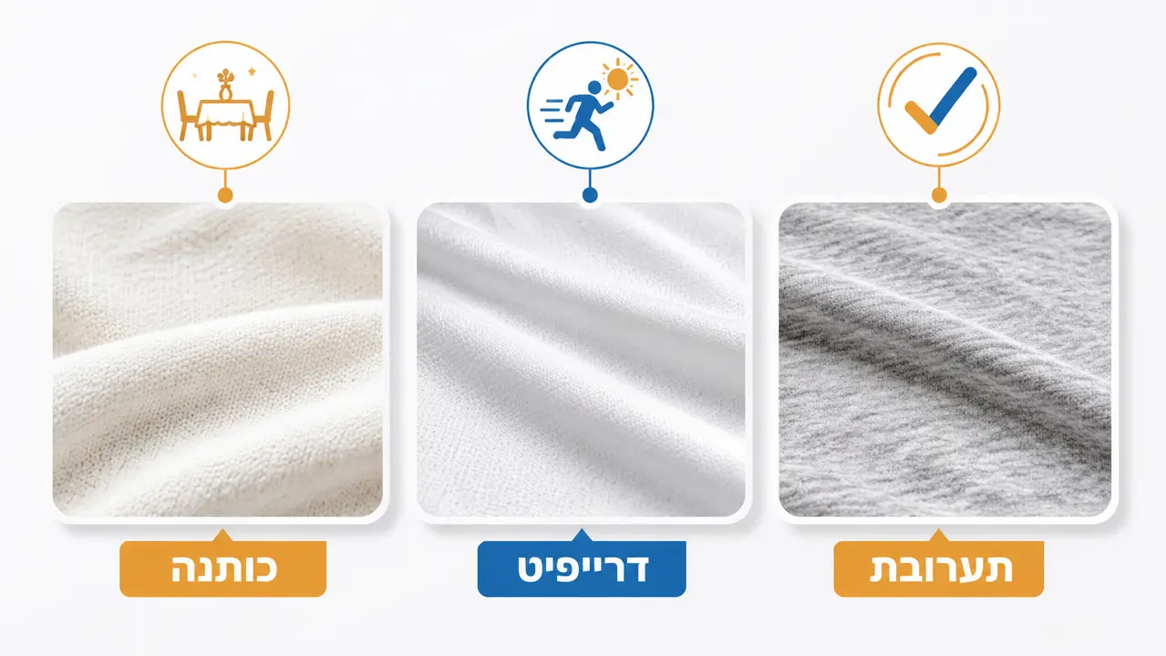 כותנה, דרייפיט או תערובת - איזו חולצה מתאימה לחג?