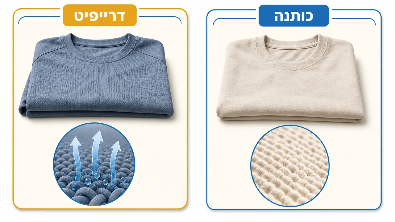 דרייפיט מול כותנה: מה מתאים ליום גיבוש שלכם