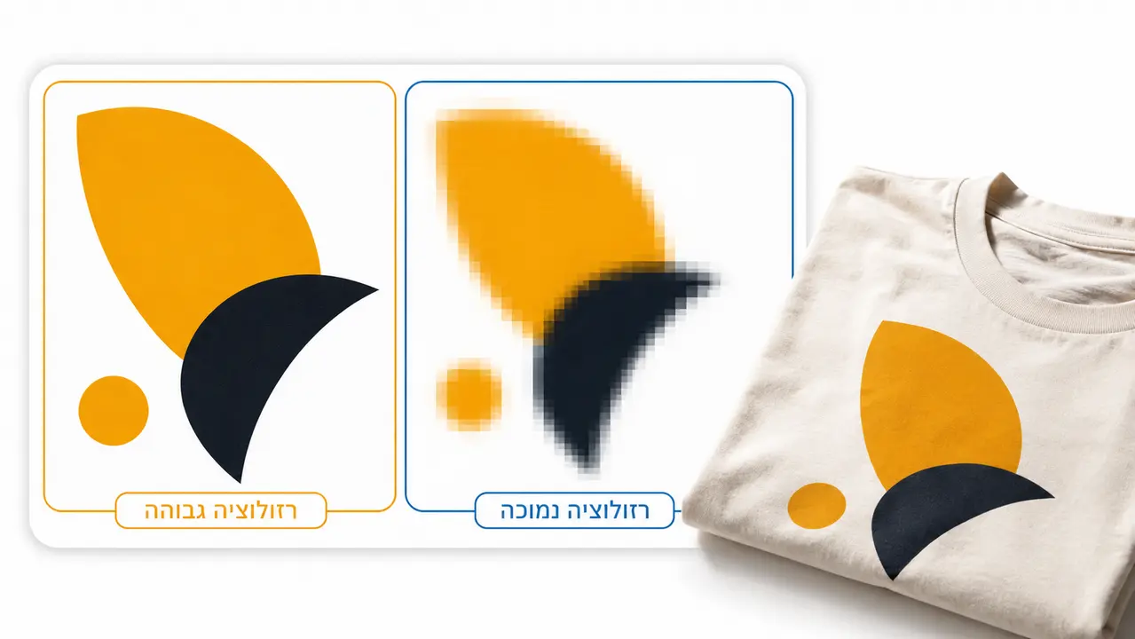 איך להכין קובץ לדפוס חולצה בלי פיקסול?