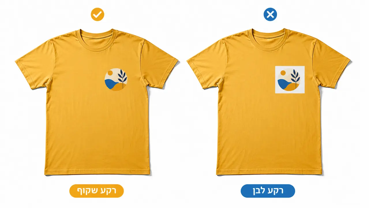איך להכין קובץ עם רקע שקוף להדפסה על חולצה?