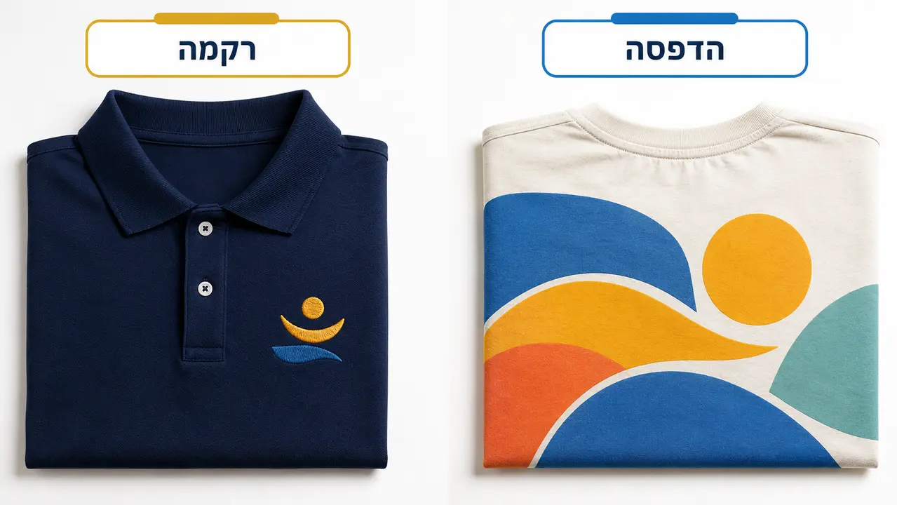 הדפסה או רקמה למיתוג חולצות לחברה?